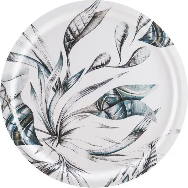 ÅRY HOME ÅRY HOME Tablett aus Birkenholz - Rund ø38cm, Botanical, – Produktbild 1 von 2