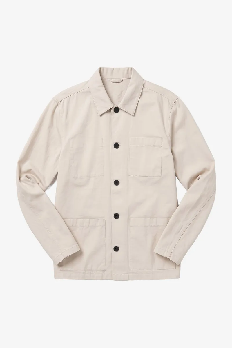 KnowledgeCotton Apparel KnowledgeCotton Apparel Herren vegan Overshirt Twill Light Hellgrau, Grau, – Produktbild 1 von 1