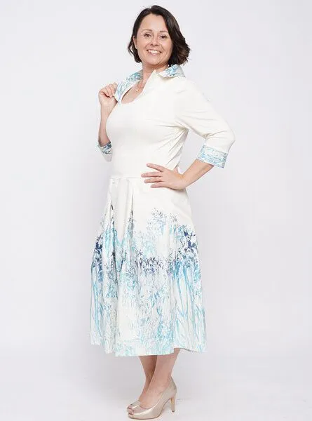Peaces.bio - handbedruckte Biomode Peaces.bio - handbedruckte Biomode Festkleid Mystic Iris – Produktbild 3 von 3