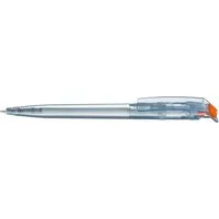 uma uma Kugelschreiber 'recycled PET-Pen' transparent mit buntem Clip, orange – Produktbild 1 von 1