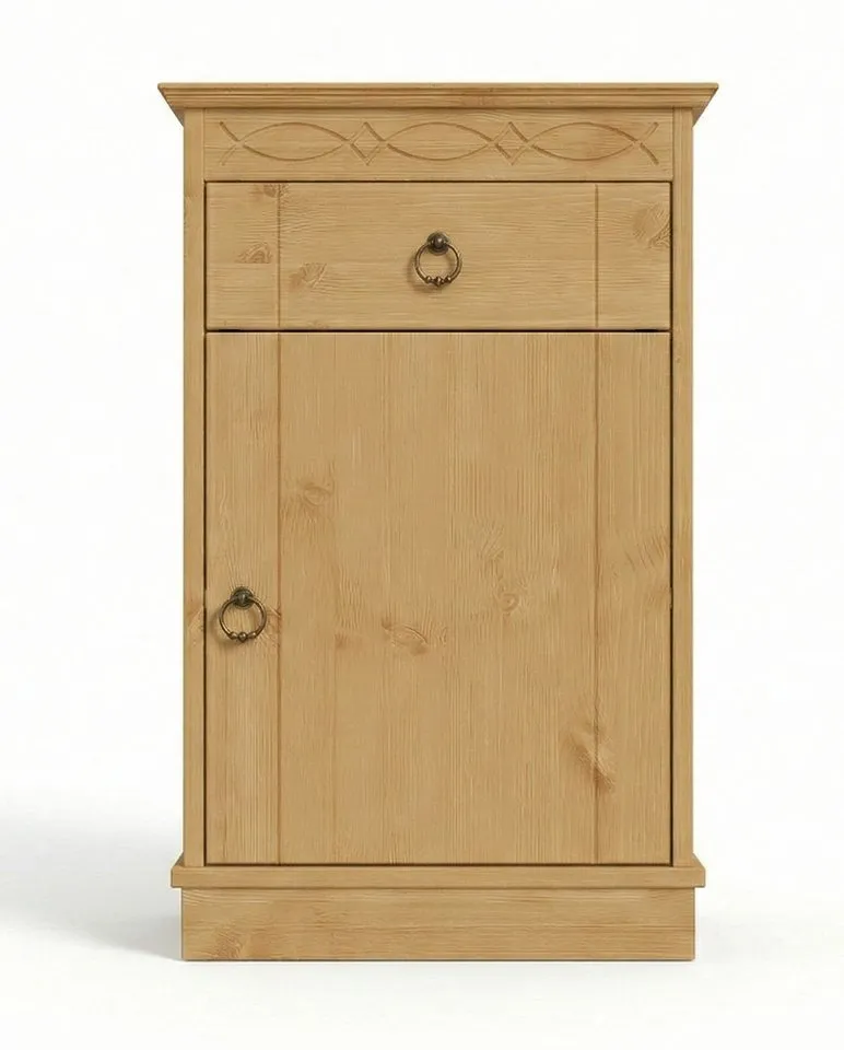OTTO home Unterschrank Indra, Badschrank, Badmöbel, Badezimmerschrank (B/T/H: 46/32/73 cm) aus massiver Kiefer, mit Schublade, FSC®-zertifiziert, Beige, – Produktbild 4 von 5