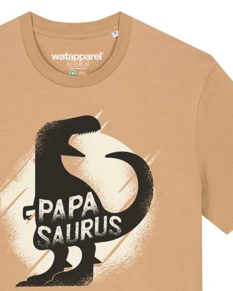 watapparel watapparel T-Shirt Unisex Papasaurus, Latte, – Produktbild 3 von 4