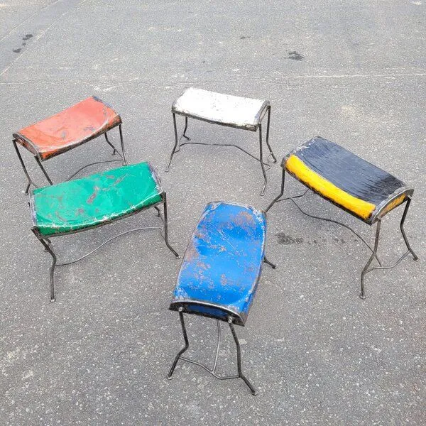 Moogoo Creative Africa Moogoo Creative Africa Hocker aus alten Ölfässern und Tanks, Grün, – Produktbild 2 von 2