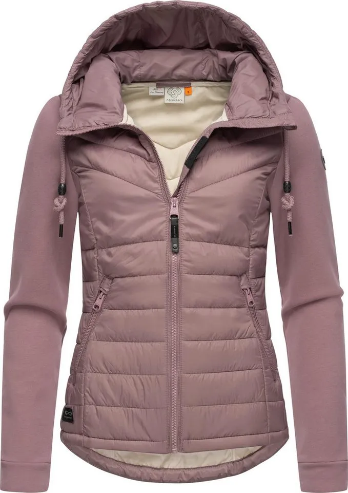 ragwear ragwear Outdoorjacke Lucinda Steppjacke aus modernem Materialmix mit Kapuze, Lila, – Produktbild 2 von 3