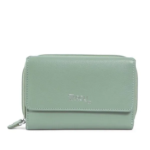 Vargu Vargu Echtleder Geldbörse NILA 1-A mono, Sage green, – Produktbild 1 von 4