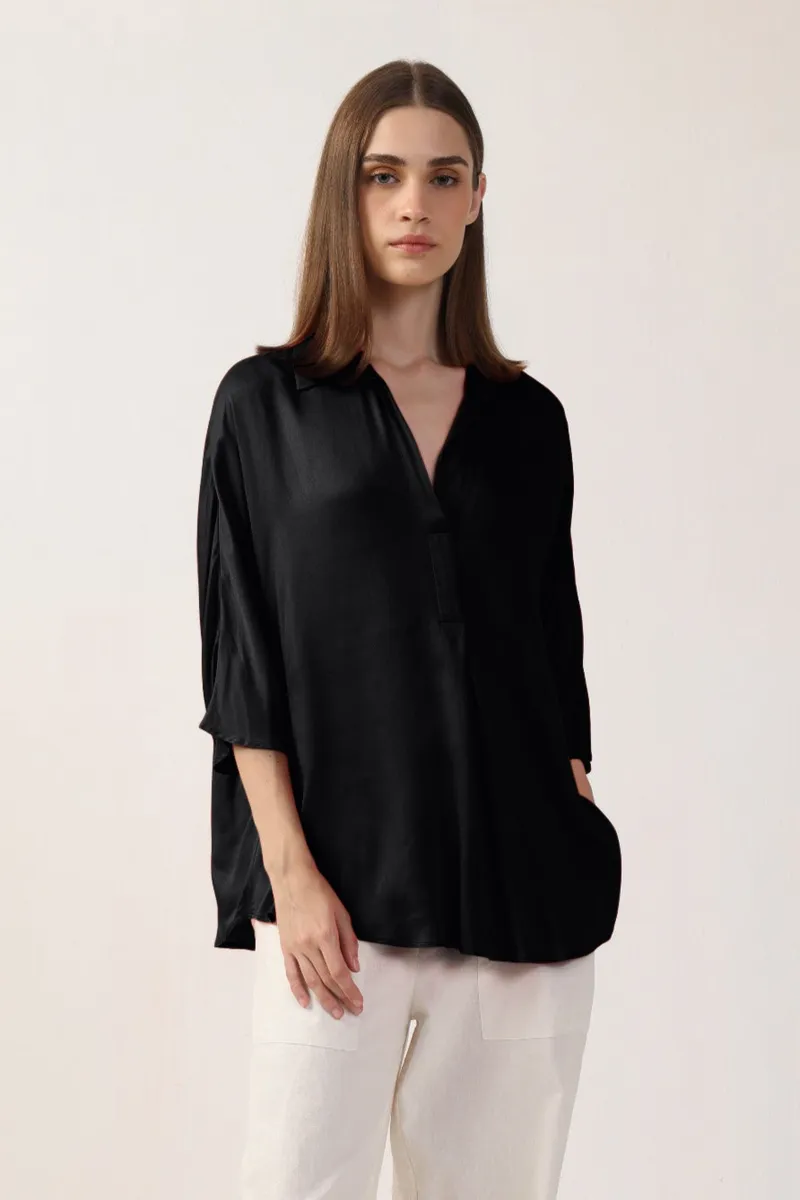 Neu Nomads Neu Nomads Damen vegan Bluse Jasmine Schwarz, Schwarz, – Produktbild 1 von 1