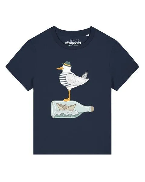 watapparel watapparel T-Shirt Frauen Möwe mit Hut, French navy, – Produktbild 1 von 2