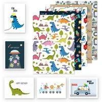 dabelino dabelino Kinder Geschenkpapier 5er Set: Auto, Weltall, Dinosaurier, Feuerwehr – Produktbild 1 von 1