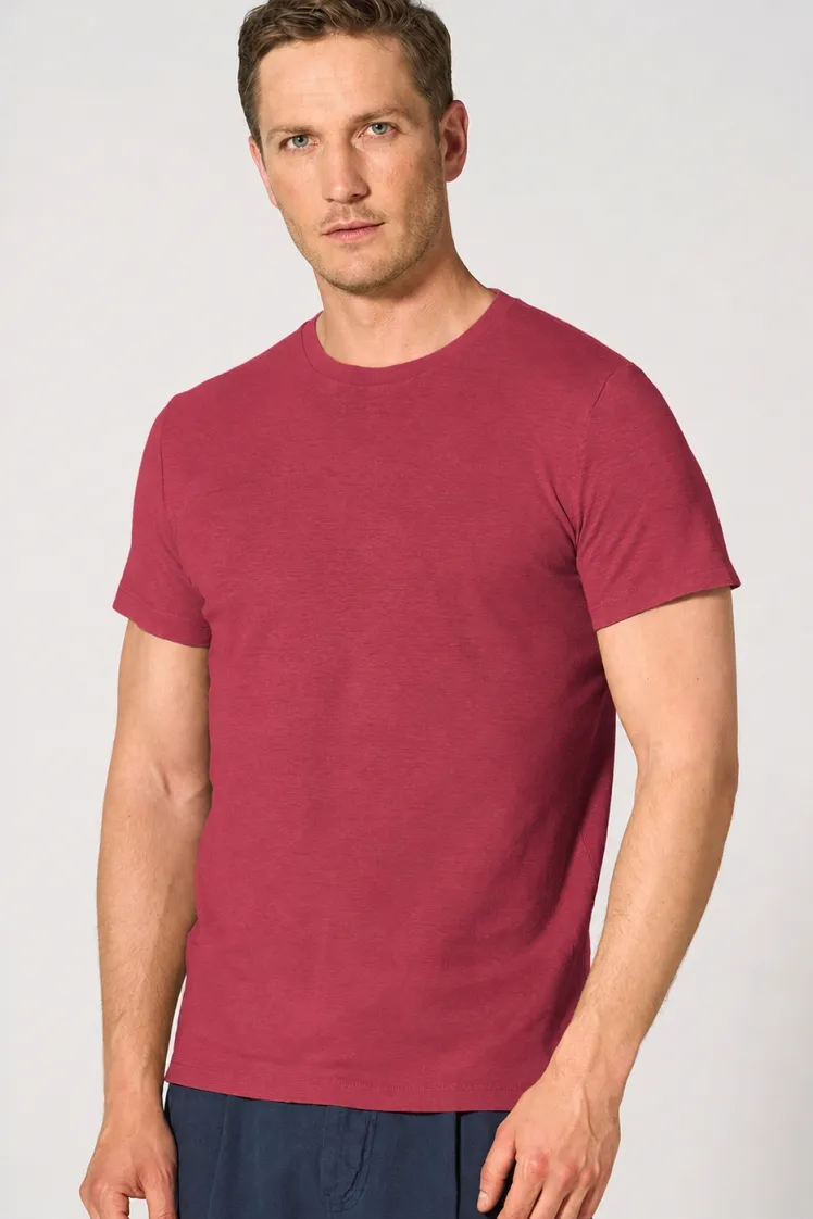HempAge Hempage Herren vegan T-Shirt Slim Fit Barolo Rosa, Rosa, – Produktbild 2 von 2