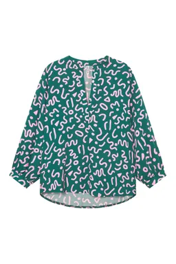 WiDDA Widda Damen vegan Bluse Monya Forms Petrolgrün & Rosa – Produktbild 1 von 1