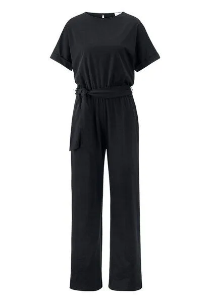 hessnatur hessnatur Jersey Jumpsuit Regular aus reiner Bio-Baumwolle, Schwarz, – Produktbild 3 von 4
