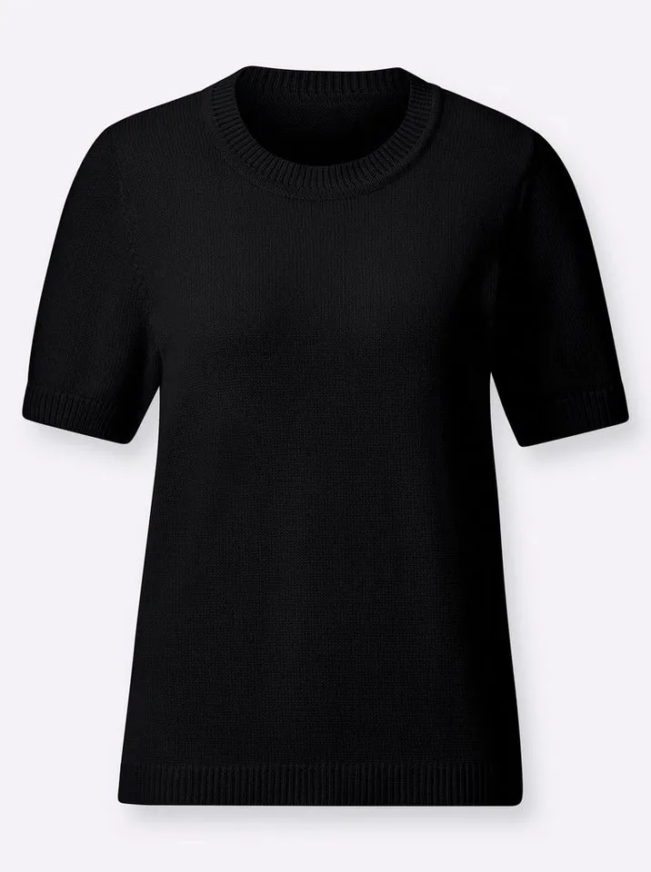 Witt Witt Strickpullover Pullover Kurzarm Jersey, Schwarz, – Produktbild 3 von 3