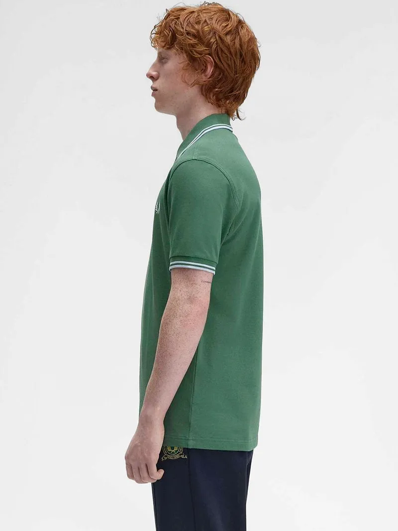 Fred Perry Fred Perry Polo Twin Tipped M3600 Grün Z59 - Größe S, Grün, – Produktbild 5 von 5