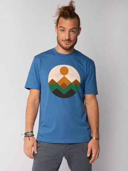 watapparel watapparel T-Shirt Unisex Geometric Landscape 2, Bright blue, – Produktbild 1 von 4