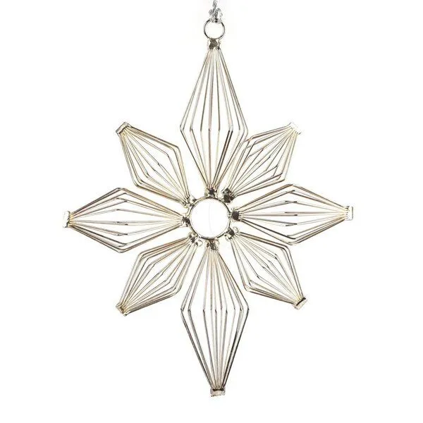 El Puente El Puente Deko-Anhänger "Stern" | Fair Trade & Handmade aus Indien, Silber, – Produktbild 1 von 2
