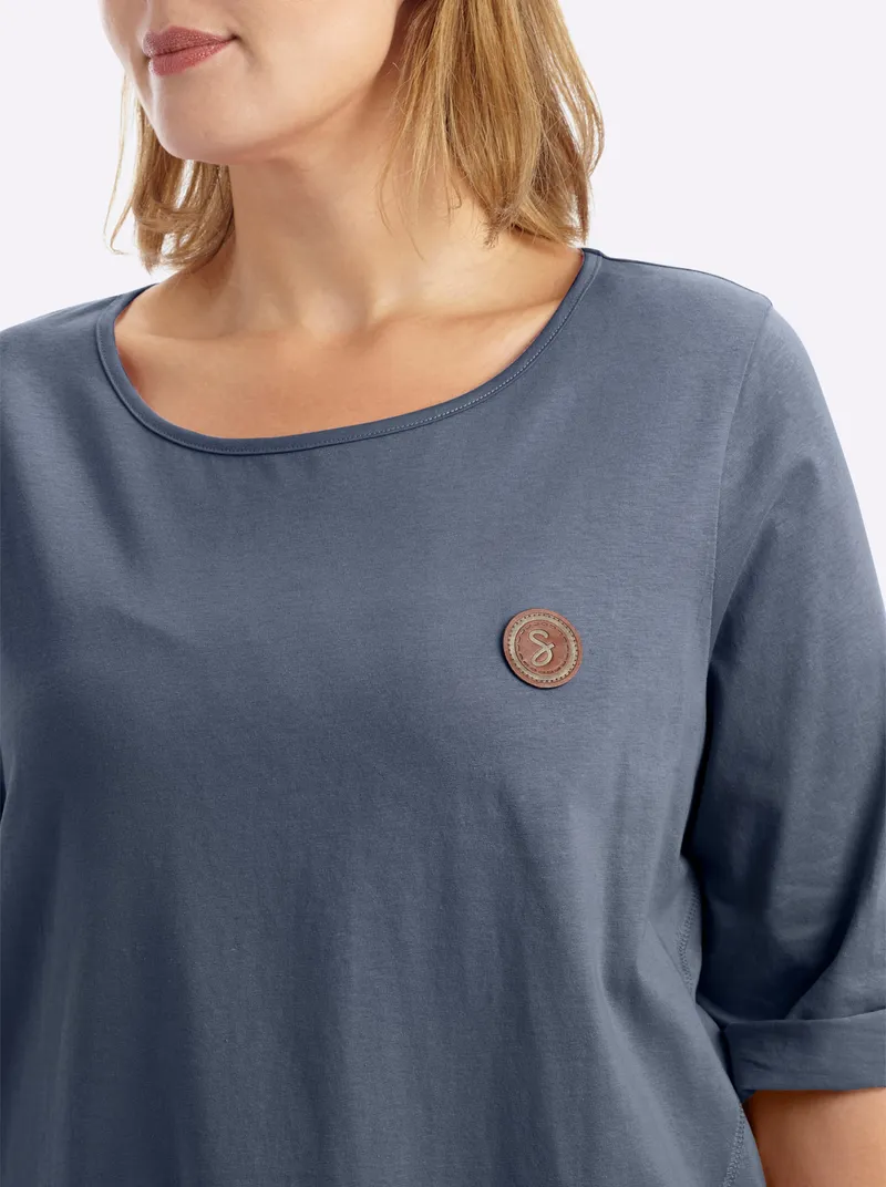 sheego Longshirt rauchblau, Rauchblau, – Produktbild 2 von 2