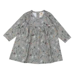 Walkiddy Walkiddy Kinderkleid GOTS zertifiziert – Grün mit kleinem Blumenmuster aus Bio-Baumwolle – Produktbild 1 von 1