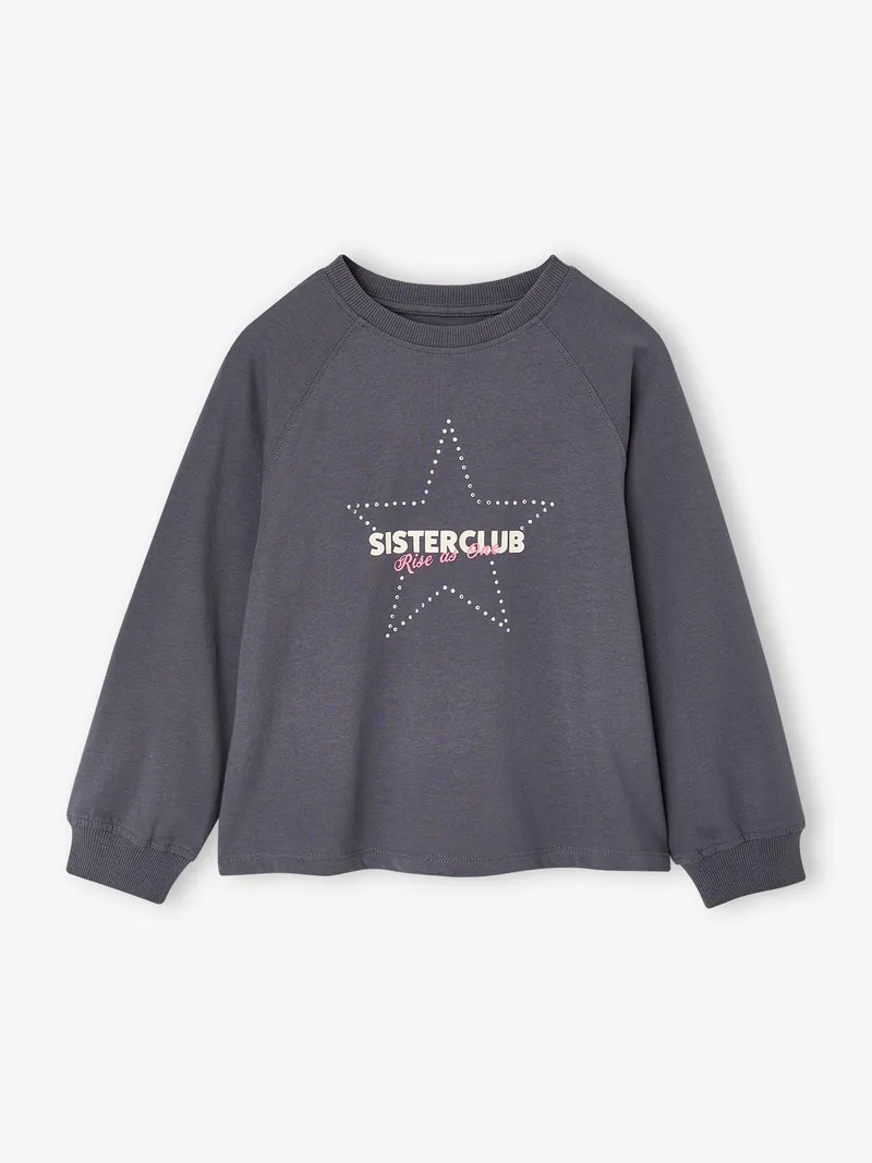 Vertbaudet Shirt mit Sternmotiv Mädchen, Tinte, – Produktbild 3 von 4