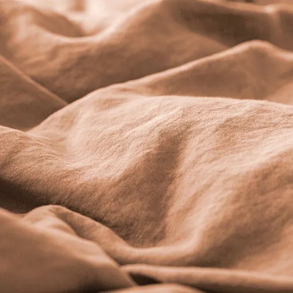 KUSHEL KUSHEL Bettlaken Spannbettlaken aus Leinen, Soft peach, – Produktbild 2 von 2