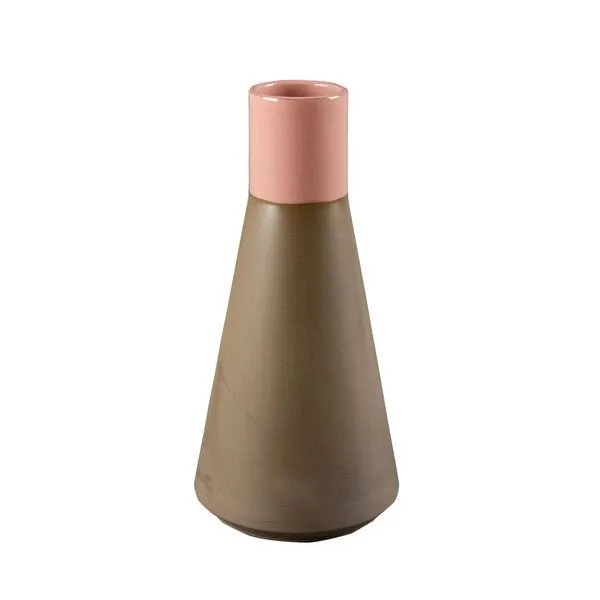 Blumenfisch Blumenfisch Vase Rhea – handgefertigte Steinzeugvase aus Berlin, Grau / rosa, – Produktbild 1 von 2
