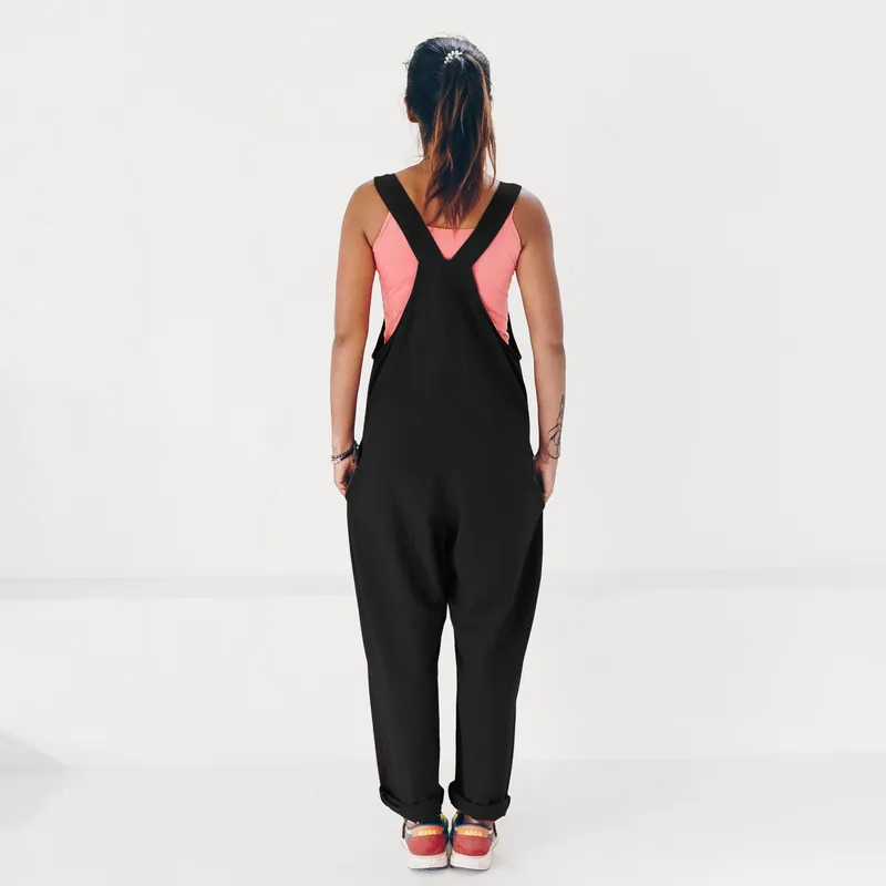 The Driftwood Tales The Driftwood Tales Damen vegan Jumpsuit Schwarz, Schwarz, – Produktbild 1 von 2