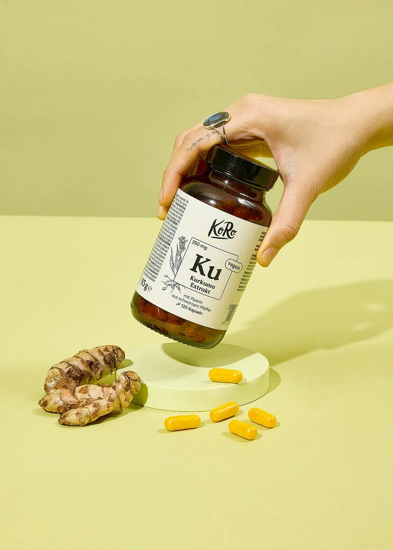 KoRo Kurkuma Extrakt mit Piperin aus schwarzem Pfeffer Kapseln 120 Stück – Produktbild 3 von 5