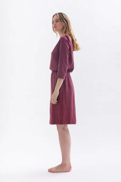 Studio Hertzberg Studio Hertzberg Rock mit Schlitz MII-TUU aus Tencel, Bordeaux, – Produktbild 3 von 4