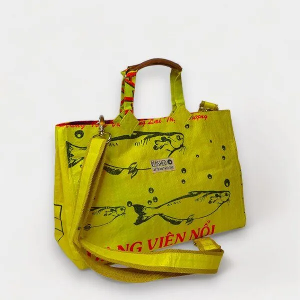 REFISHED fair fashion REFISHED fair fashion Tasche 'ISOLDE BAG', #fish gelb-dollar, – Produktbild 1 von 6