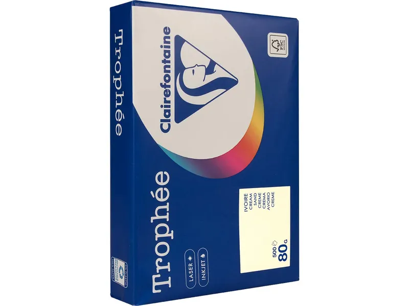 Clairefontaine 500 Blatt Clairfontaine Farbiges Kopierpapier "Trophee" 80 g/m², DIN A4, sand – Produktbild 1 von 1