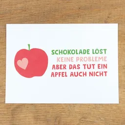 Bow & Hummingbird Bow & Hummingbird Postkarte "Schokolade löst keine Probleme" aus Recyclingpapier – Produktbild 1 von 1