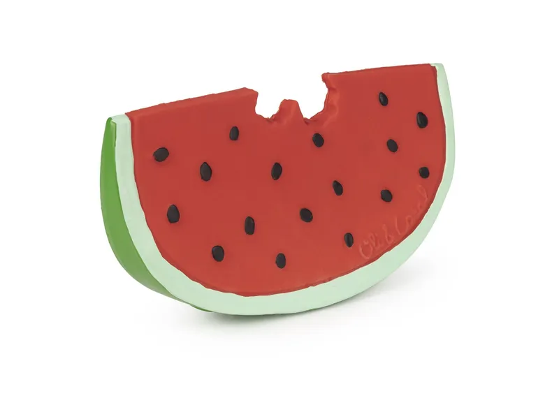 Oli & Carol Oli & Carol Baby Greifling und Beißring Naturkautschuk Wally Watermelon 14,5 x 8,5 x 2,7 cm, Rot, – Produktbild 1 von 2