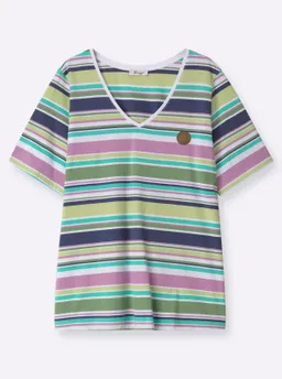 sheego Ringelshirt weiß-orchidee-geringelt – Produktbild 1 von 1