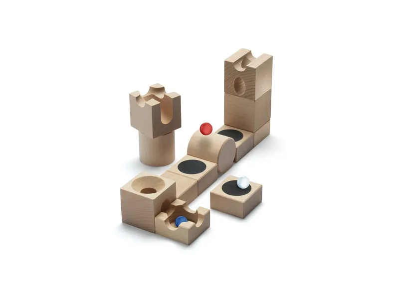 CUBORO CUBORO Kugelbahn Erweiterungsset Jump aus unbehandeltem Buchenholz 5x5x5 cm, Natur, – Produktbild 1 von 2