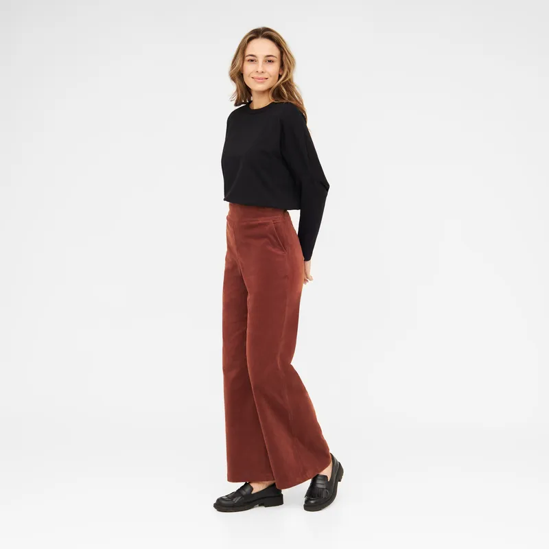 WiDDA Widda Damen vegan Hose Marlene Style Glen Terra, Braun, – Produktbild 1 von 2
