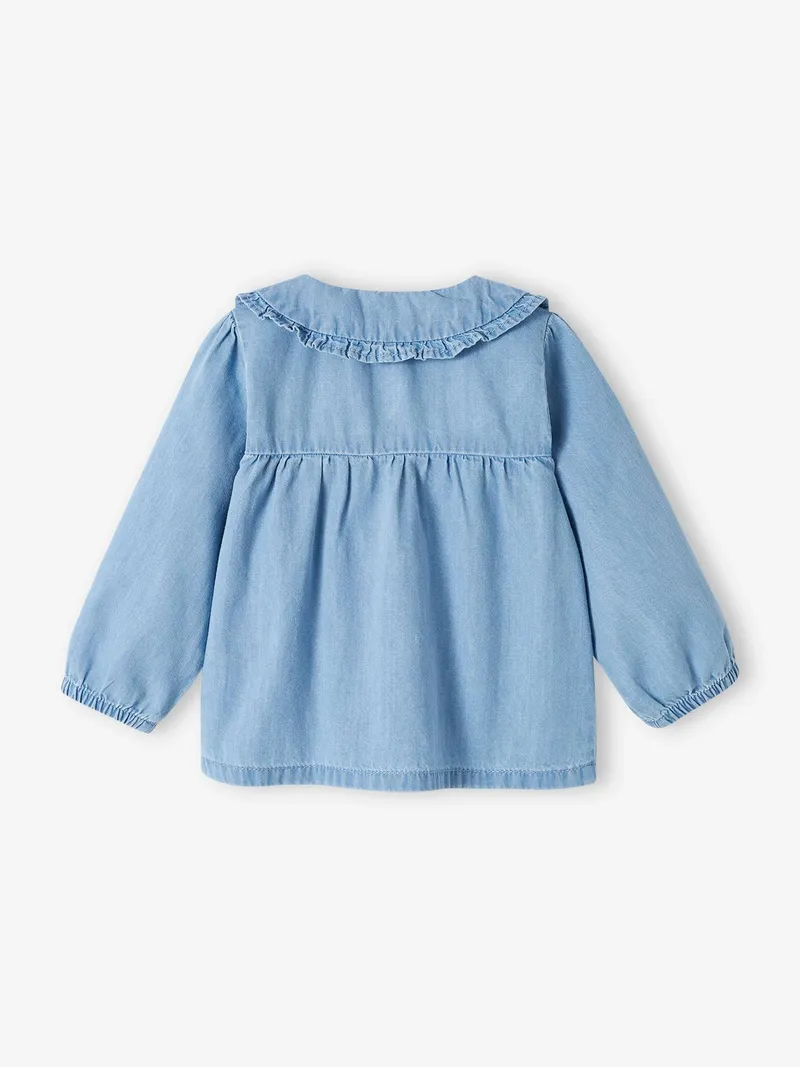 Vertbaudet Baby Bluse aus Light-Denim, Bleached, – Produktbild 3 von 4