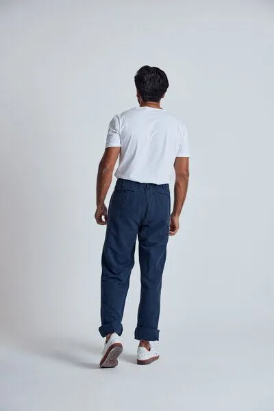 Flax and Loom Flax and Loom Leinen Chino Relaxed Fit Modell: Bird, Navy (blau), – Produktbild 4 von 6
