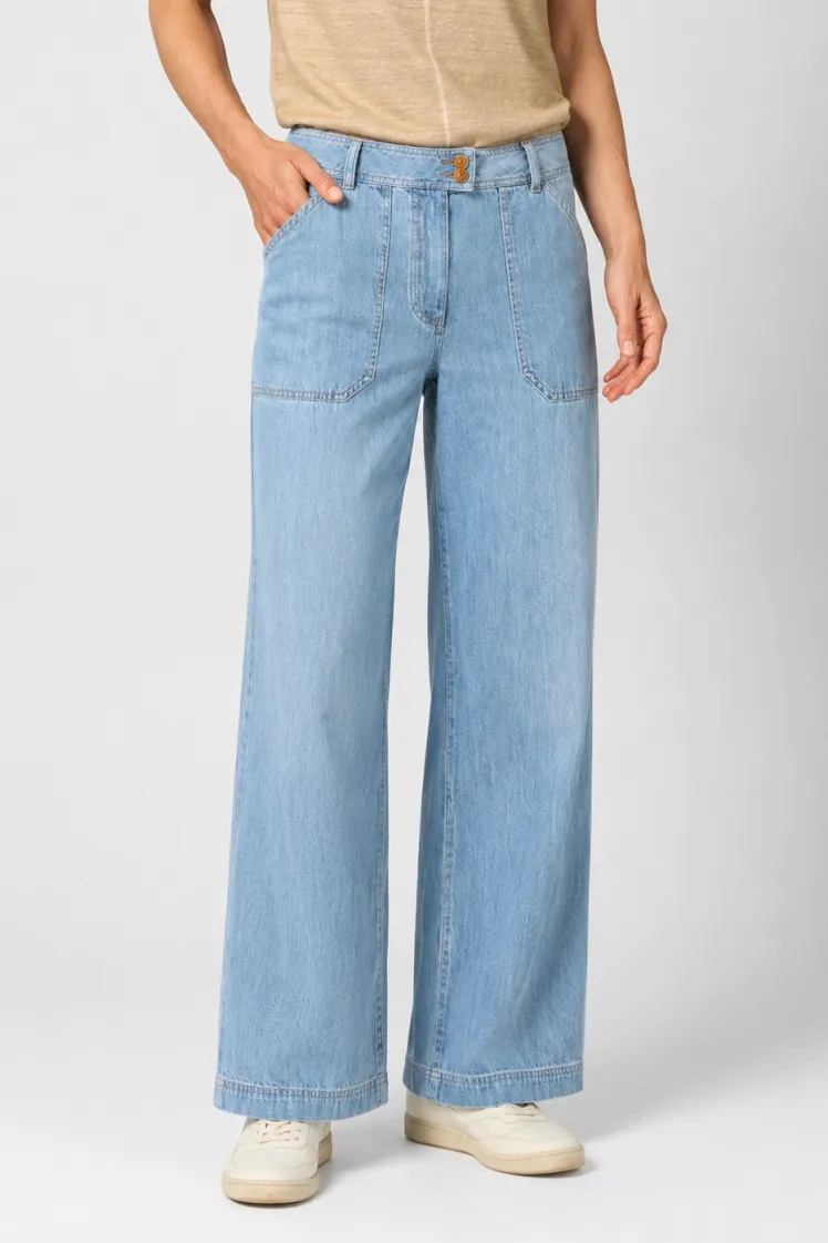 HempAge Hempage Damen vegan Jeans Mit Geradem Bein Aquablau, Blau, – Produktbild 2 von 2