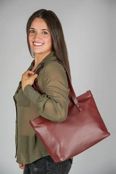 GREVIRO GREVIRO Totebag "L" aus Kaktusleder (vegan), Bordeaux, – Produktbild 2 von 4