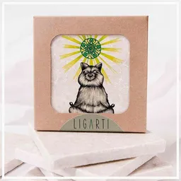 LIGARTI Fliesenuntersetzer »Yogibär« von LIGARTI | Design Untersetzer | Natursteinfliese – Produktbild 1 von 1