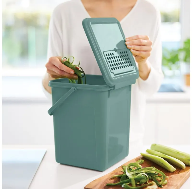 rotho rotho Komposteimer "BIO" mit Aktivkohlefilter, 9 l, misteltoe green – Produktbild 4 von 5