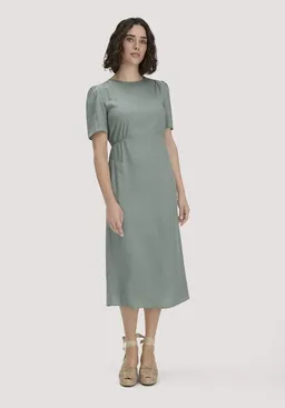 hessnatur hessnatur Gewebe Kleid gerafft Midi aus reinem Lyocell LYOCELL – Produktbild 1 von 1