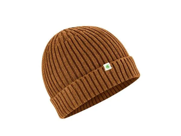 HempAge HempAge Strickmütze Hanf/Bio-Baumwolle, Almond/braun, – Produktbild 2 von 3