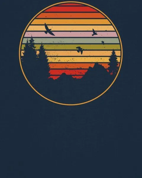 watapparel watapparel T-Shirt Sunset Berge & Tannen, French navy, – Produktbild 3 von 3