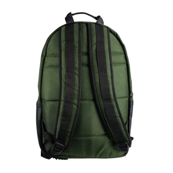 manbefair manbefair City Rucksack Bergen aus recyceltem Nylon Gewebe und Rinds-Leder, Grün, – Produktbild 4 von 4