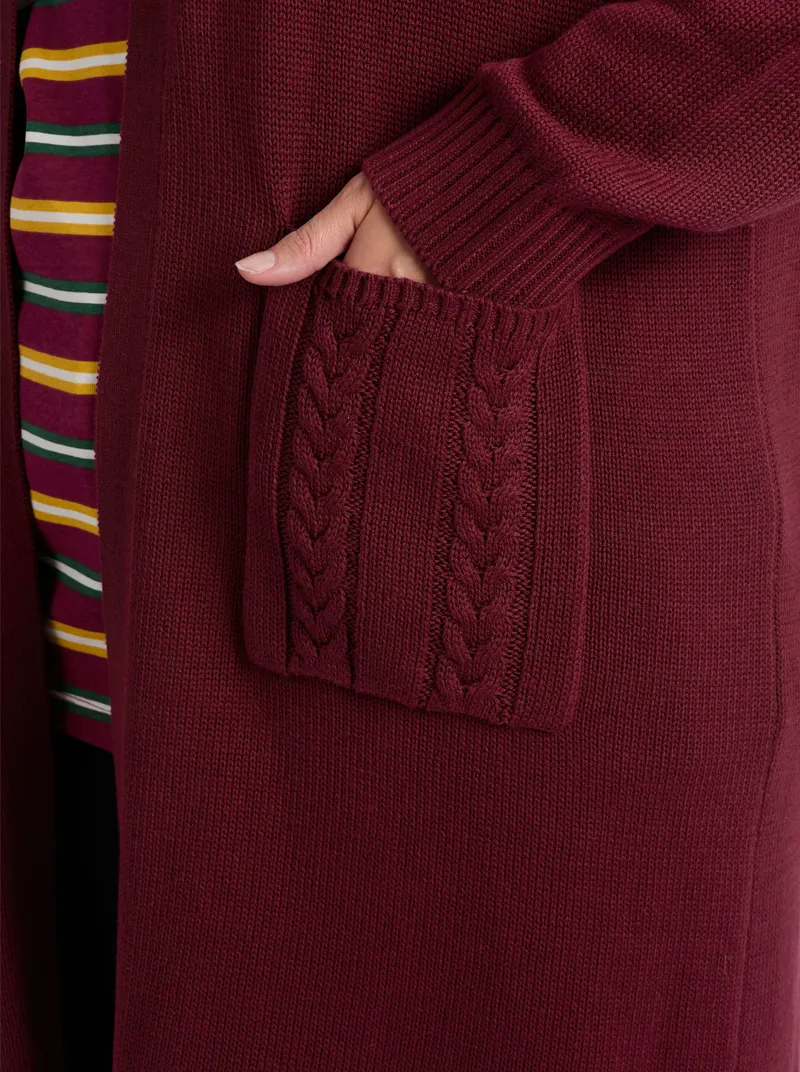sheego Longstrickjacke, Bordeaux, – Produktbild 3 von 3