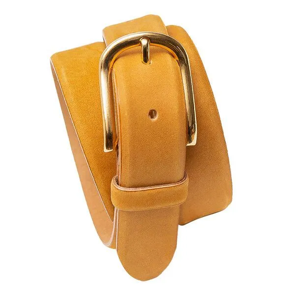 KRANZ KRANZ Gürtel Bio-Leder Maria Nubuk, Gelb, – Produktbild 1 von 4