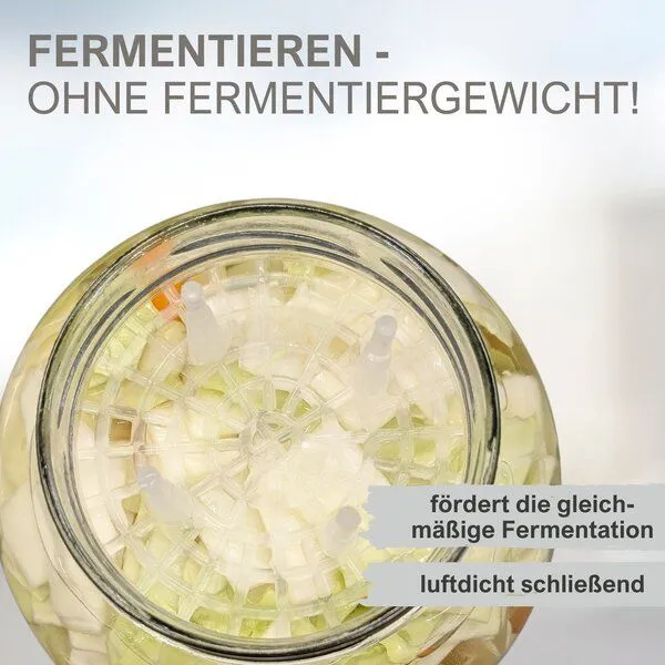 mikken mikken Fermentier Starter Set - 6 Fermentiergläser 720 ml mit Fermentier Gitter, Holzstößel und Deckel – Produktbild 2 von 3