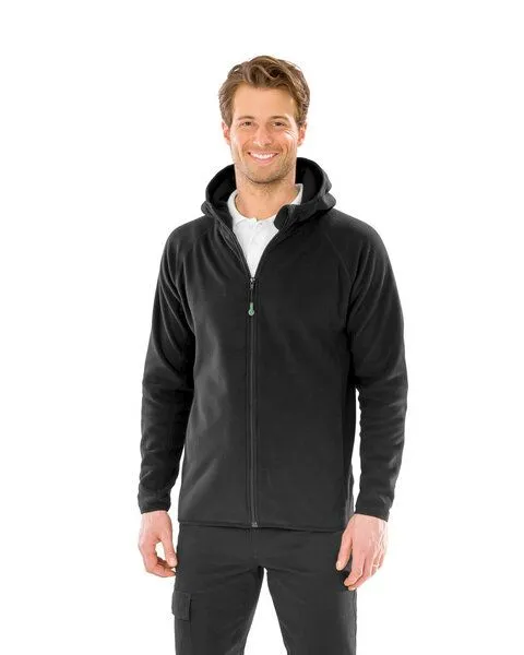 YTWOO YTWOO Recycelte Unisex Fleecejacke mit Kapuze, Schwarz, – Produktbild 4 von 4