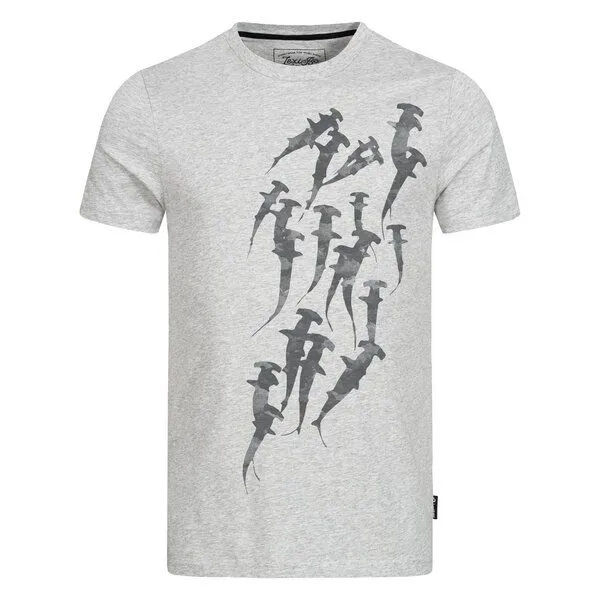 Lexi&Bö Lexi&Bö Hammerhead Swarm Herren T-Shirt, Grau melange, – Produktbild 4 von 4
