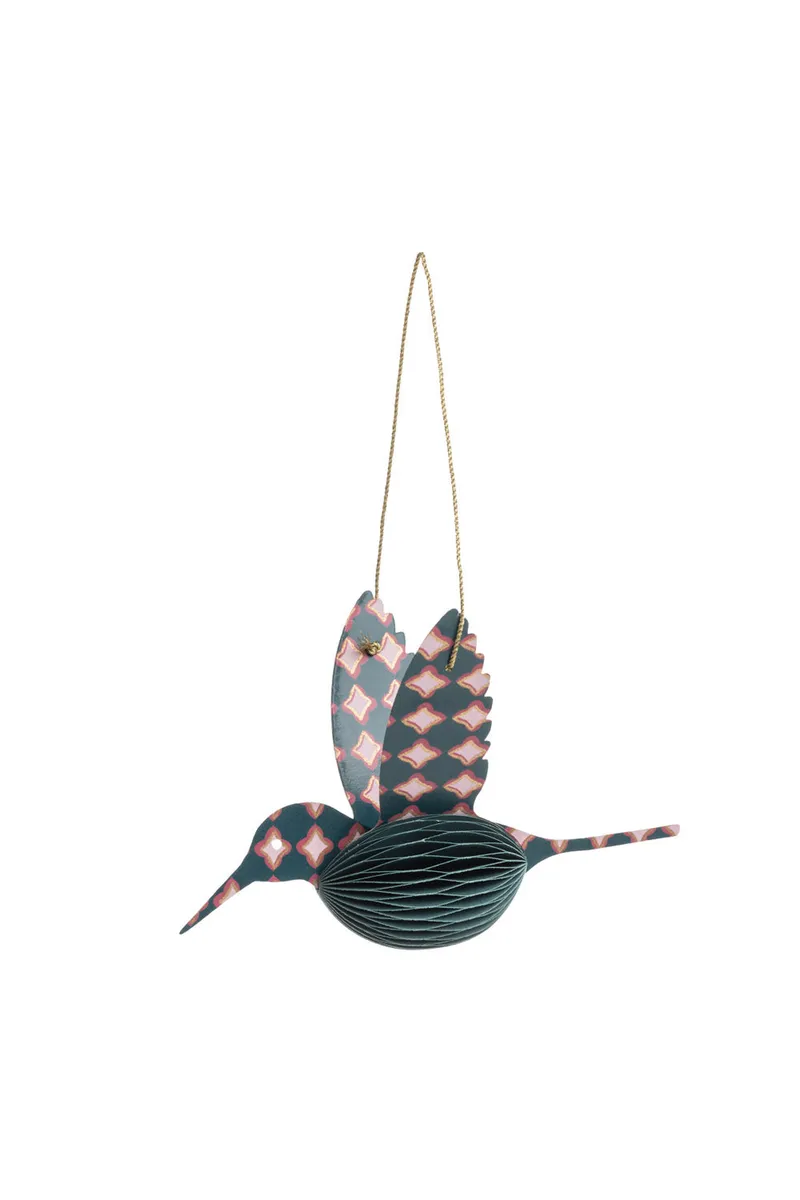 Tranquillo Papieranhänger PETROL HUMMINGBIRD - blau – Produktbild 1 von 1